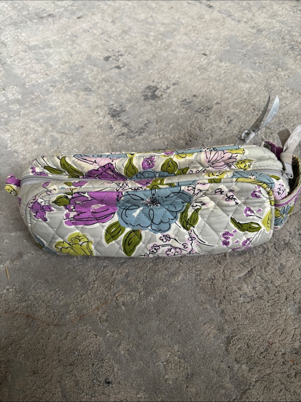 Vera Bradley Quilted Floral Cosmetic Pouch - Purple, Blue & Green